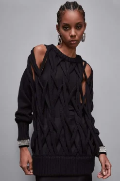 Maglia con intreccio in lana
