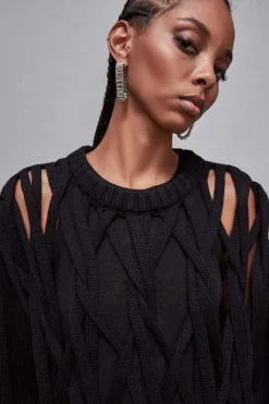 Maglia con intreccio in lana