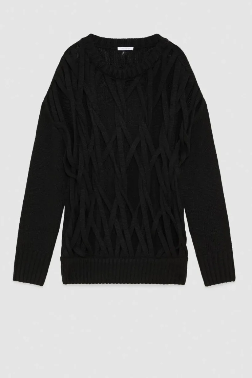 Maglia con intreccio in lana