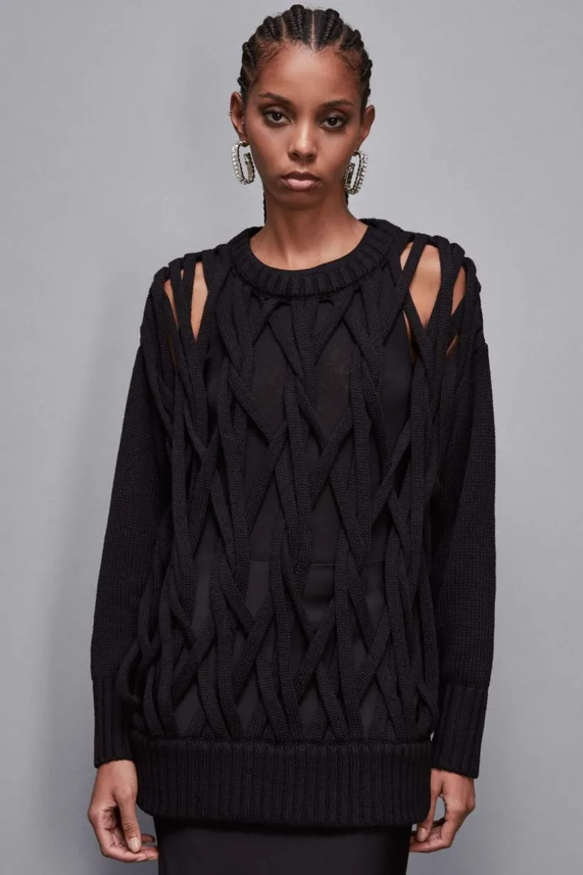Maglia con intreccio in lana