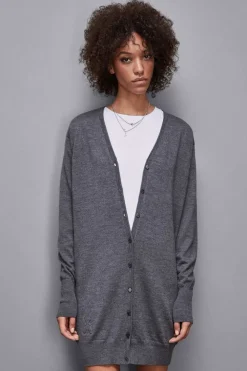 Maxi cardigan in lana