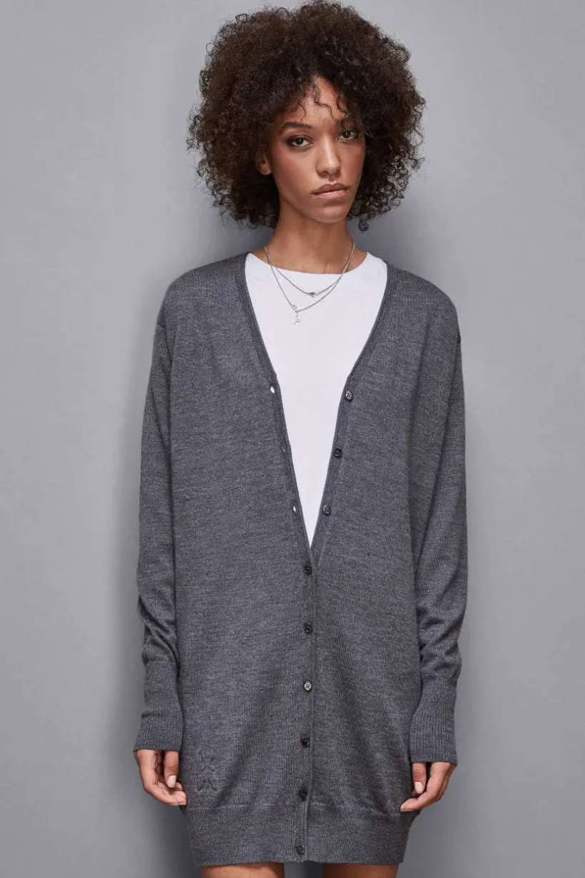 Maxi cardigan in lana