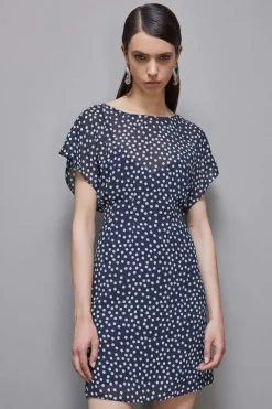 Mini abito fantasia in georgette