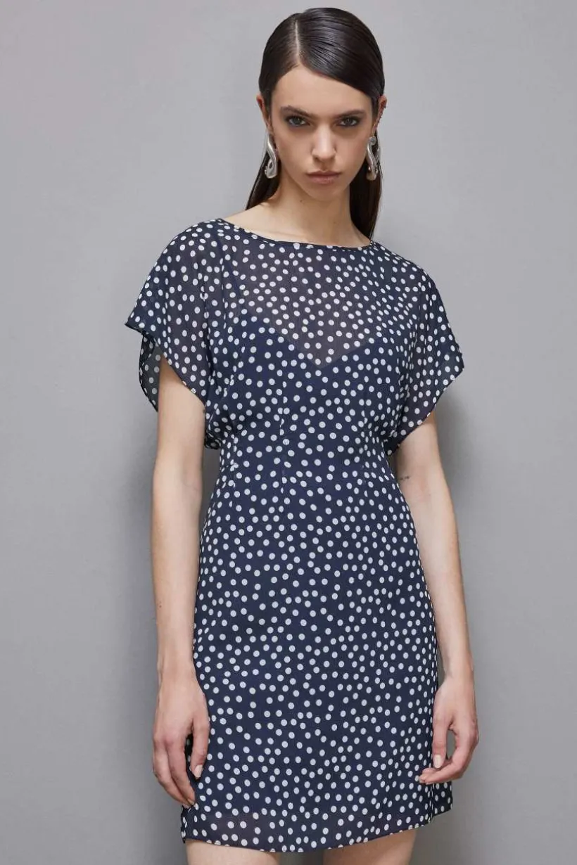 Mini abito fantasia in georgette