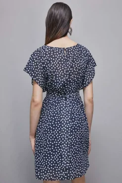 Mini abito fantasia in georgette