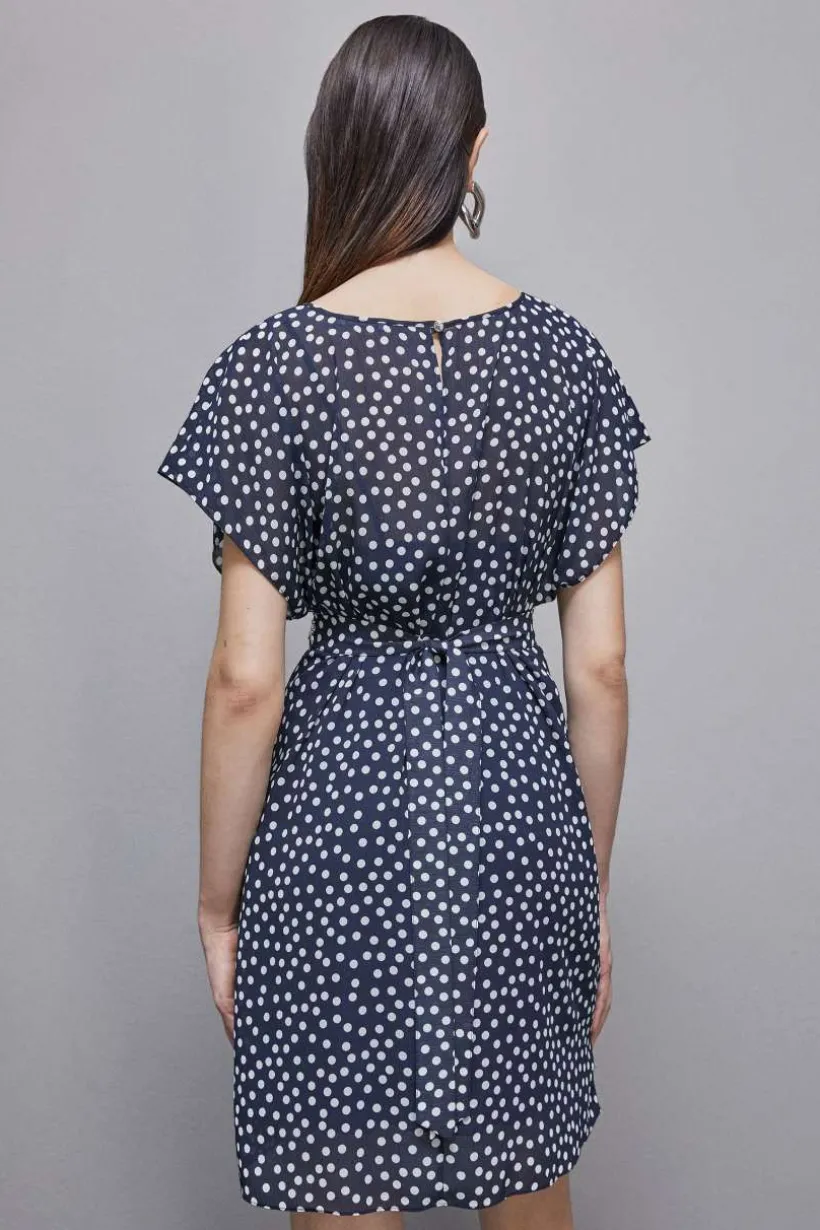 Mini abito fantasia in georgette
