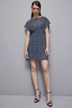 Mini abito fantasia in georgette