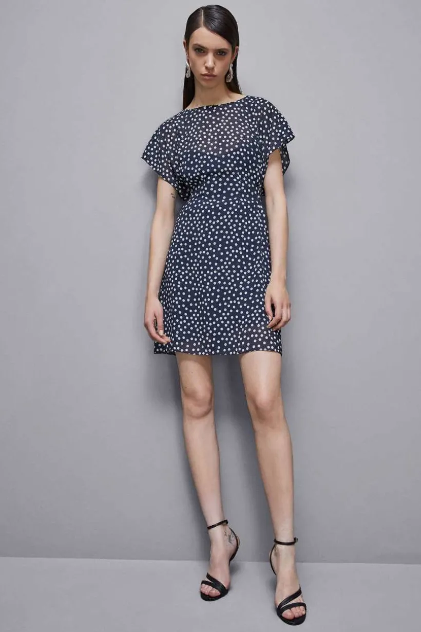 Mini abito fantasia in georgette