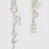 Orecchini con maxi logo strass