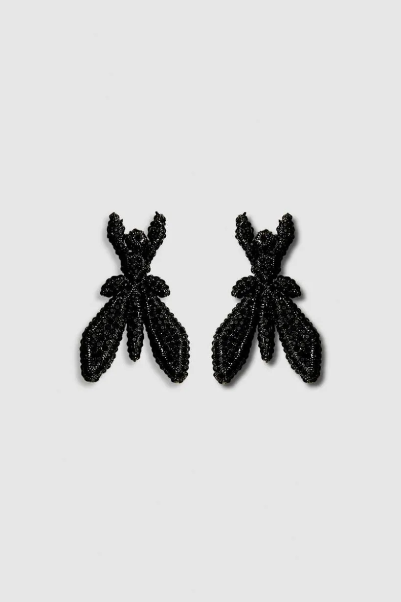 Orecchini in ottone e vetro con strass