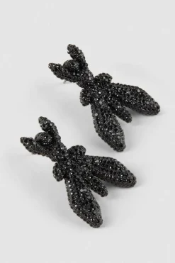 Orecchini in ottone e vetro con strass