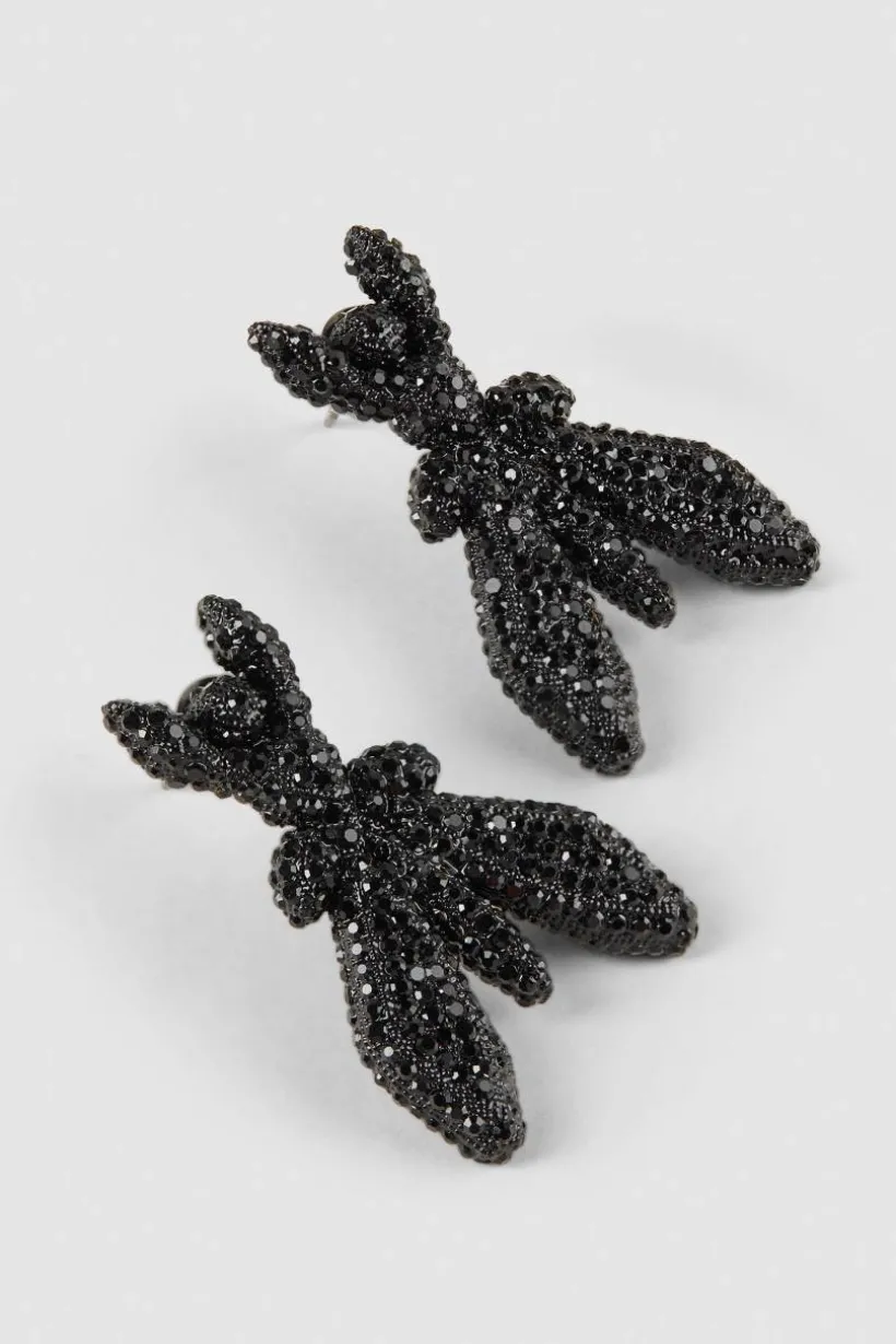 Orecchini in ottone e vetro con strass
