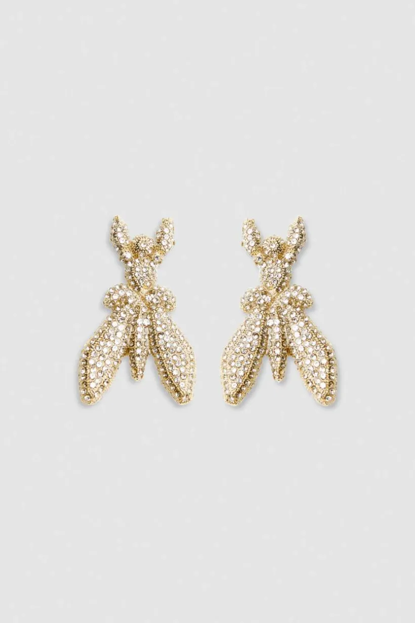 Orecchini in ottone e vetro con strass