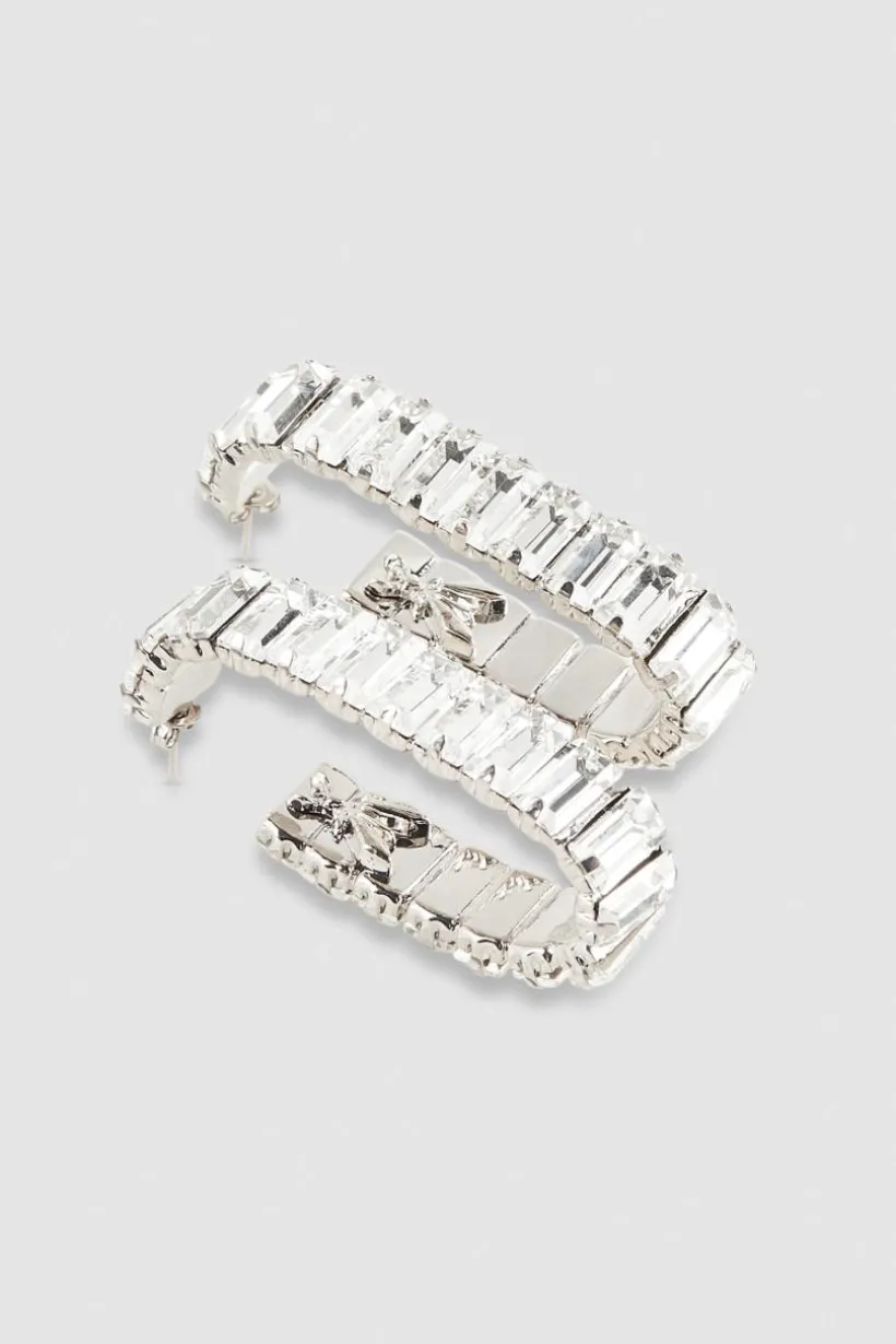 Orecchini semiovali con strass