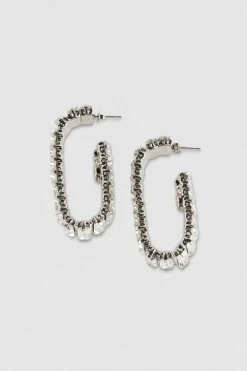 Orecchini semiovali con strass