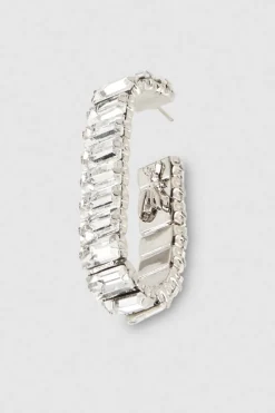 Orecchini semiovali con strass