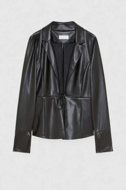 Overshirt giacca camicia effetto pelle