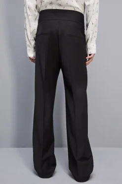 Pantalone a vita alta in fresco lana
