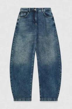 Pantalone baloon a vita bassa in denim