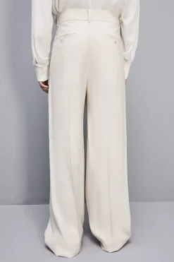 Pantalone con pinces in twill di viscosa