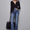 Pantalone slim in denim blu