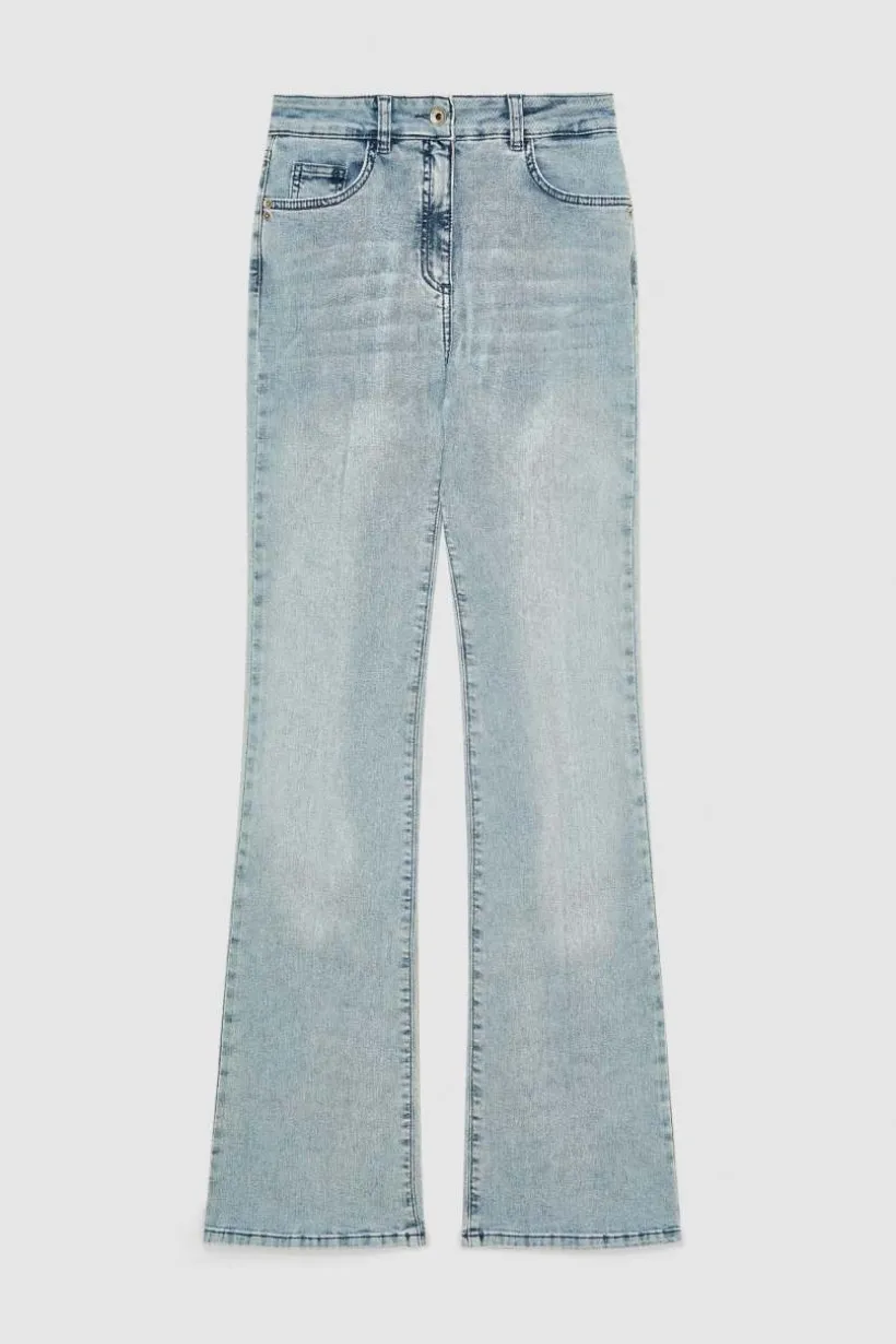 Pantalone slim in denim blu