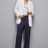Pantalone vita bassa con banda colorata