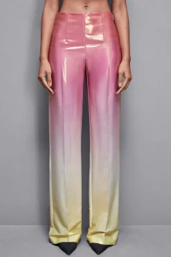 Pantaloni a vita alta in raso
