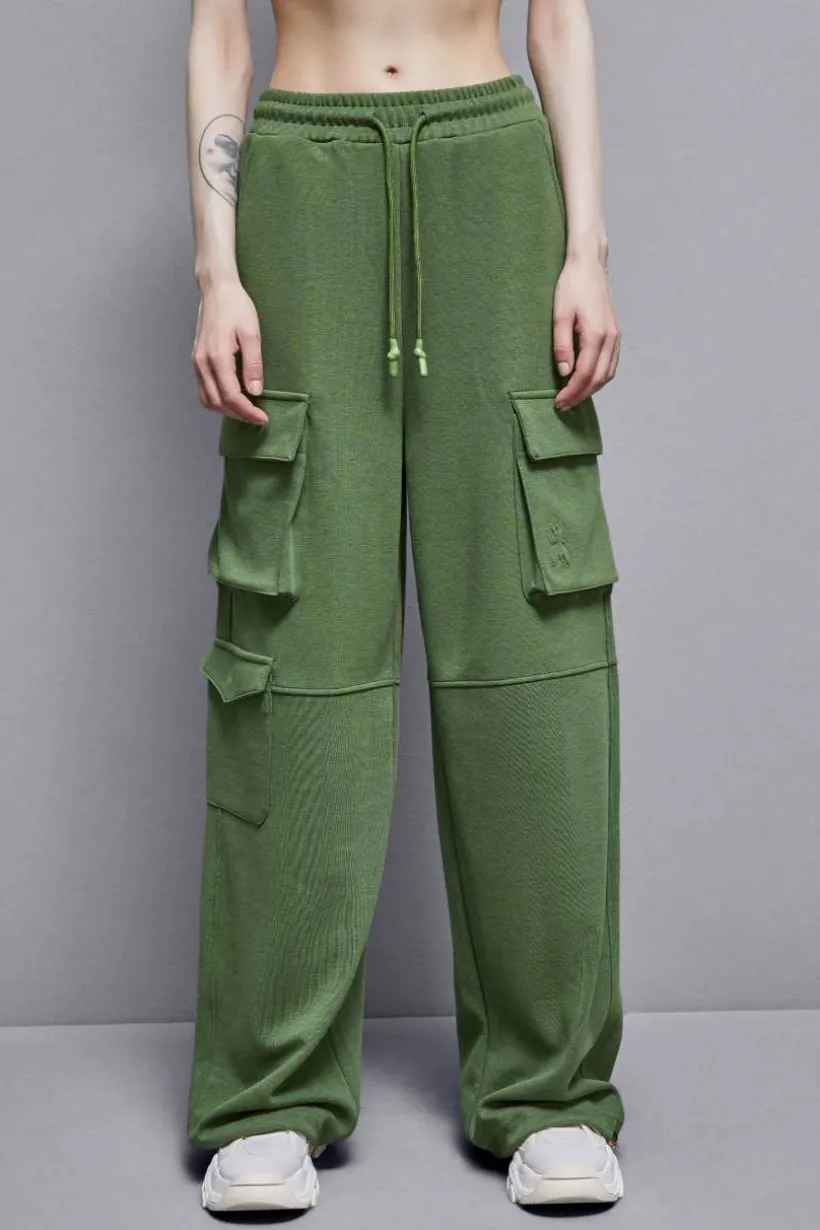 Pantaloni cargo in felpa misto cotone