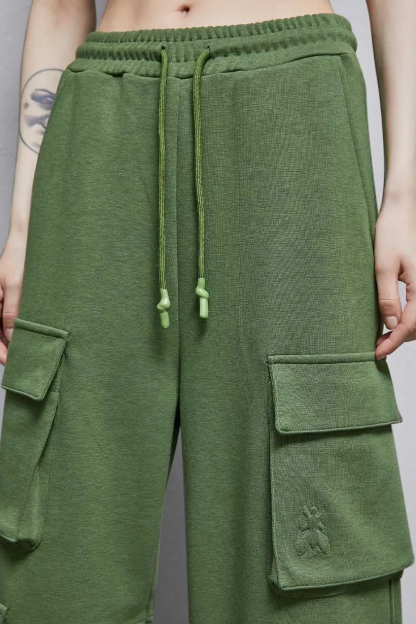 Pantaloni cargo in felpa misto cotone