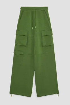 Pantaloni cargo in felpa misto cotone