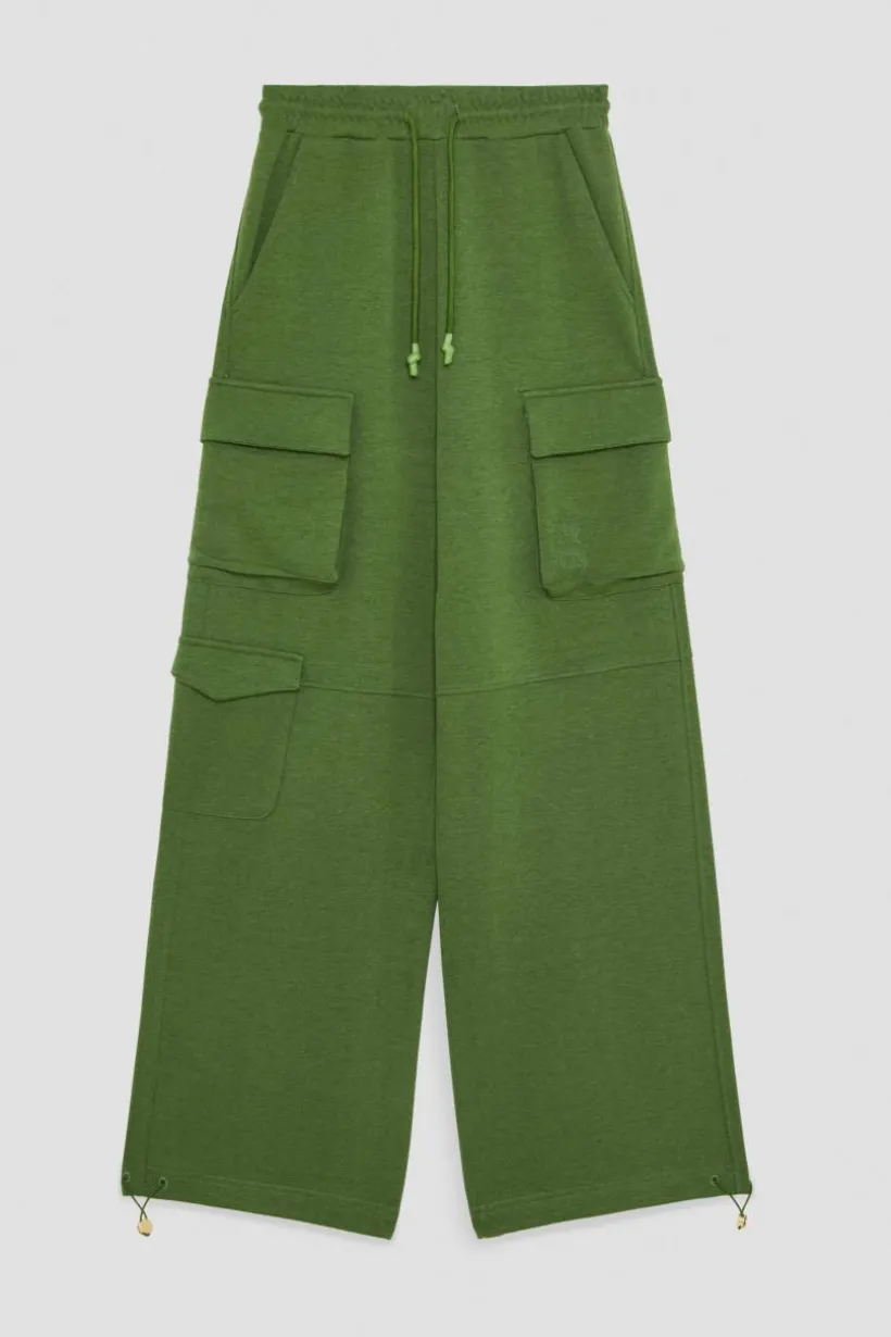 Pantaloni cargo in felpa misto cotone