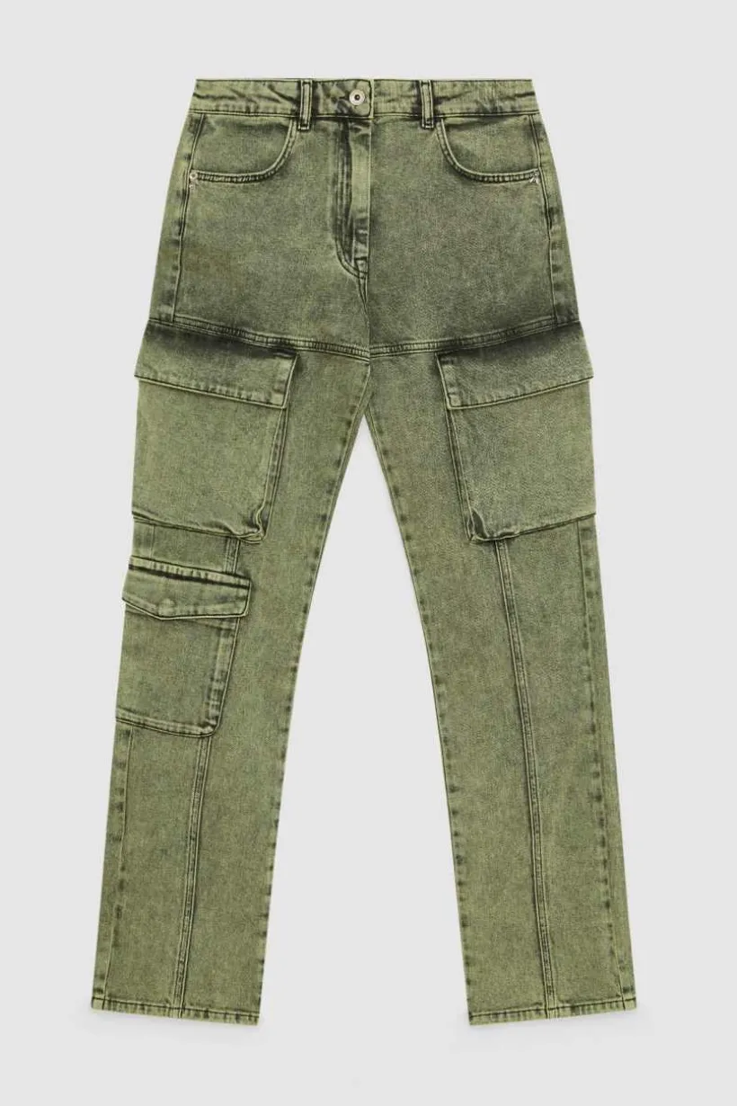 Pantaloni cargo over in jeans