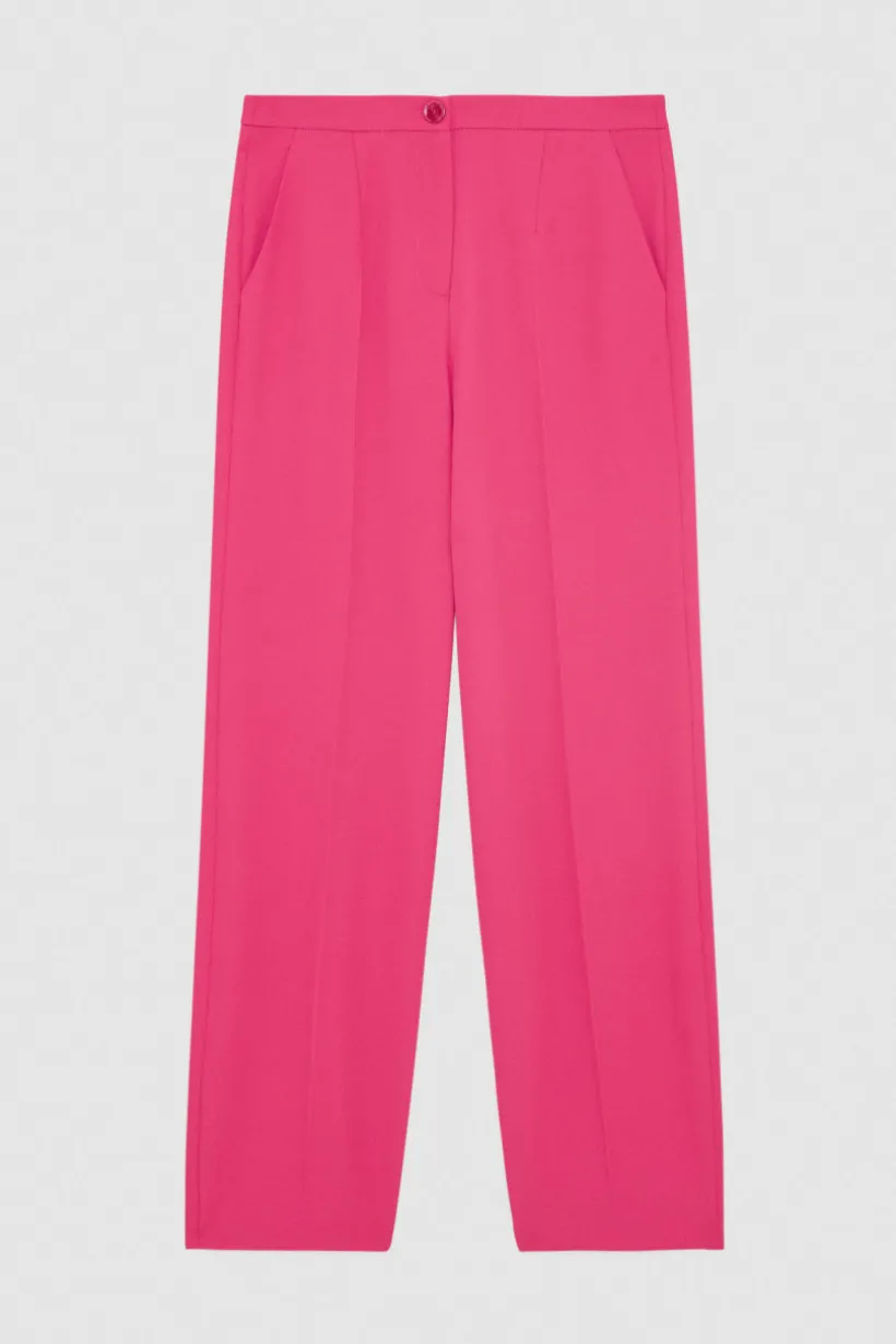 Pantaloni con pieghe in tessuto stretch