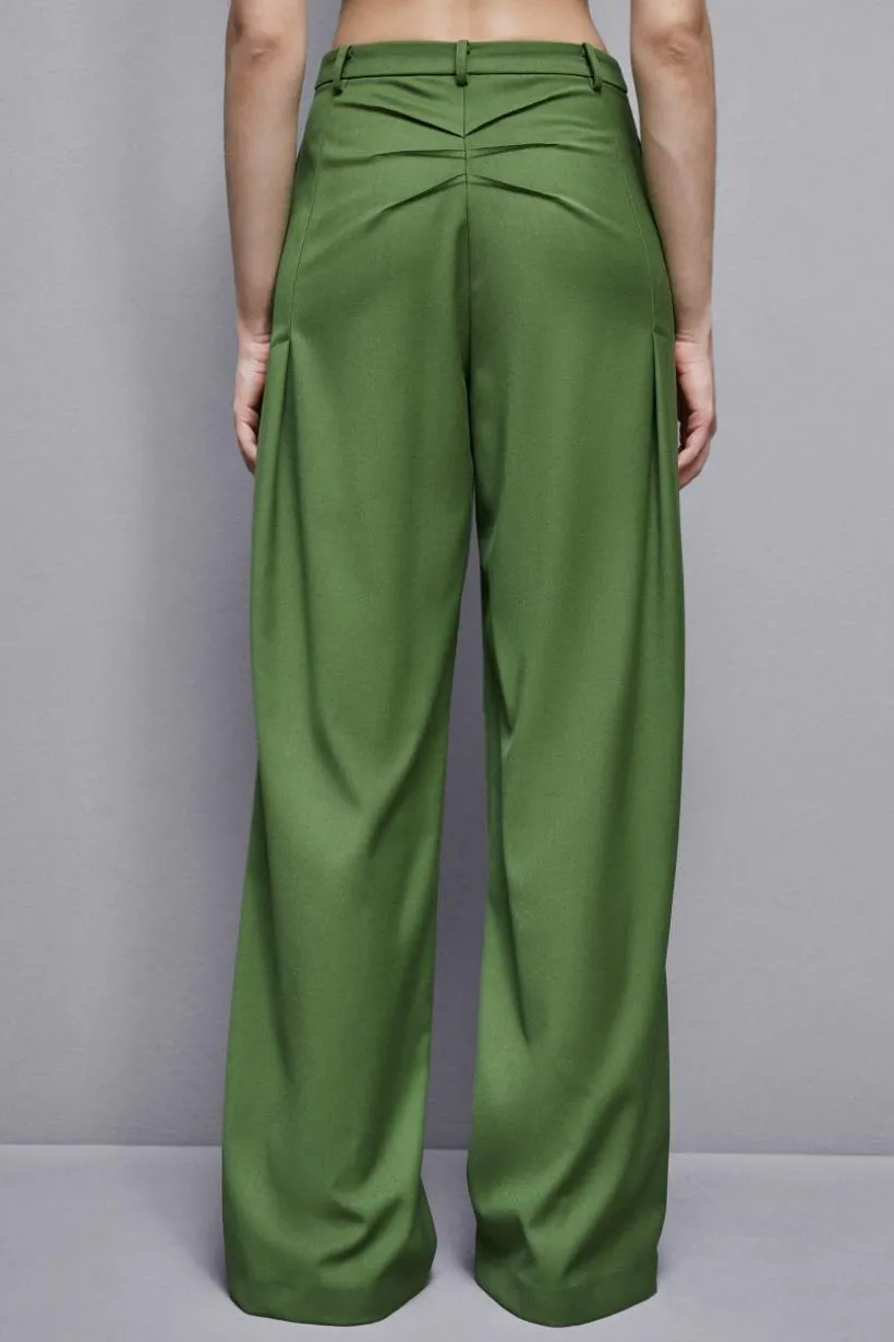 Pantaloni con pinces in flanella