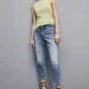 Pantaloni denim a vita alta