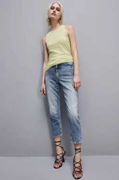 Pantaloni denim a vita alta