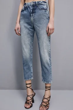 Pantaloni denim a vita alta