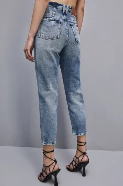Pantaloni denim a vita alta