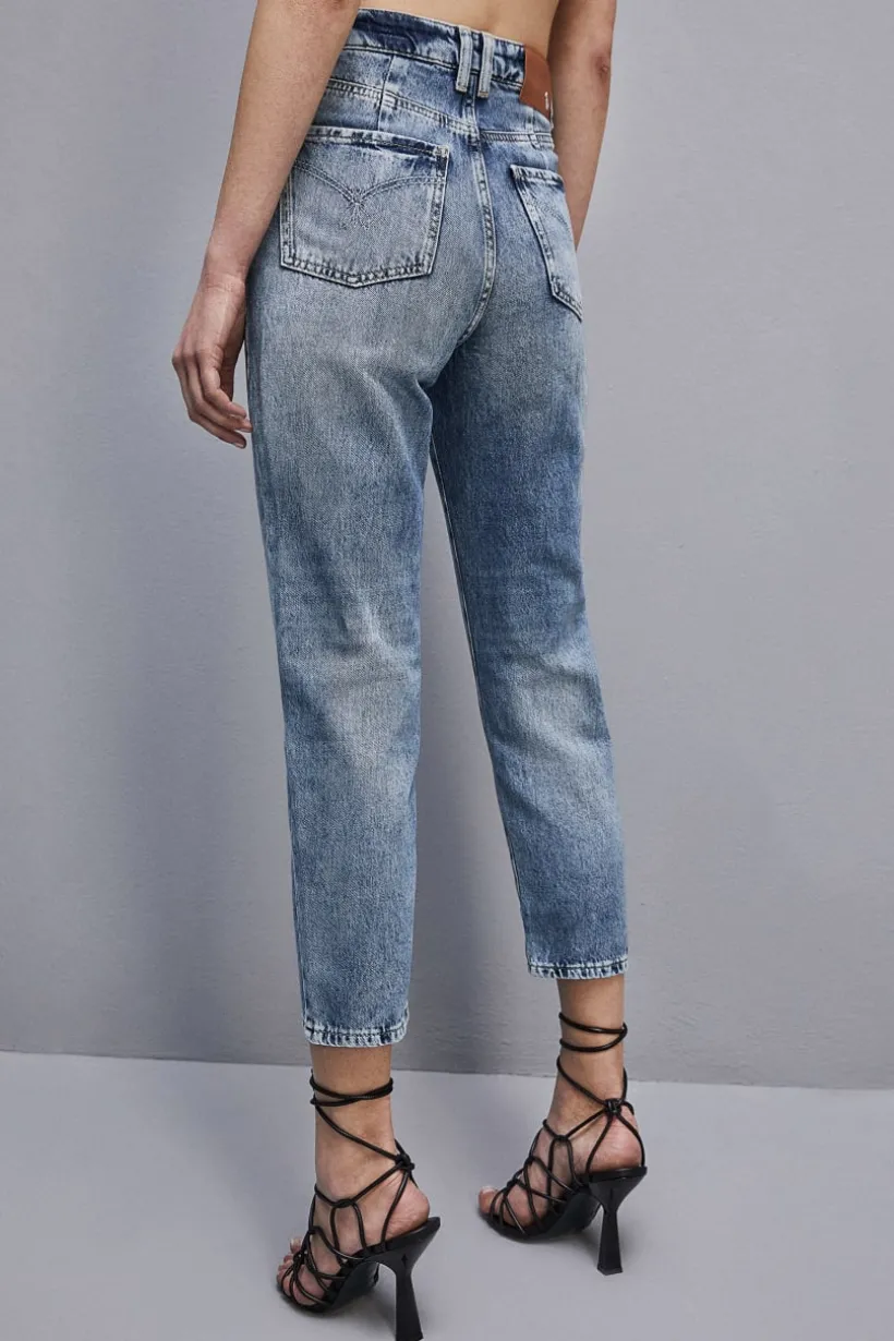 Pantaloni denim a vita alta