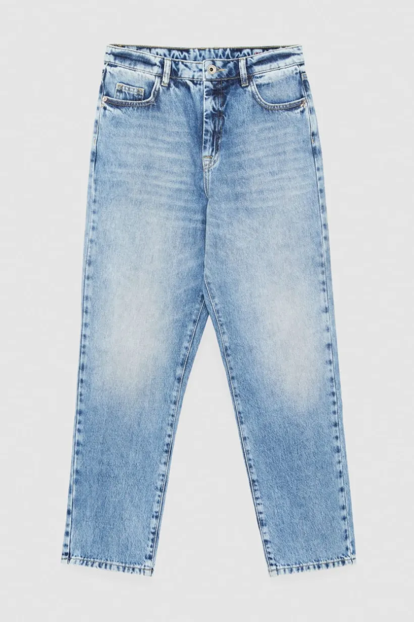 Pantaloni denim a vita alta