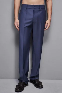 Pantaloni dritti in fresco lana