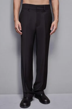 Pantaloni dritti in fresco lana