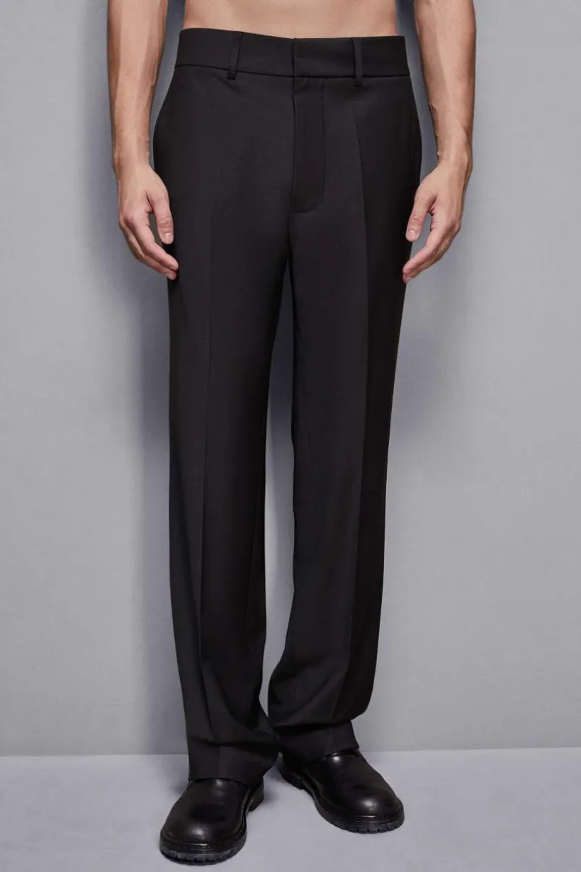 Pantaloni dritti in fresco lana