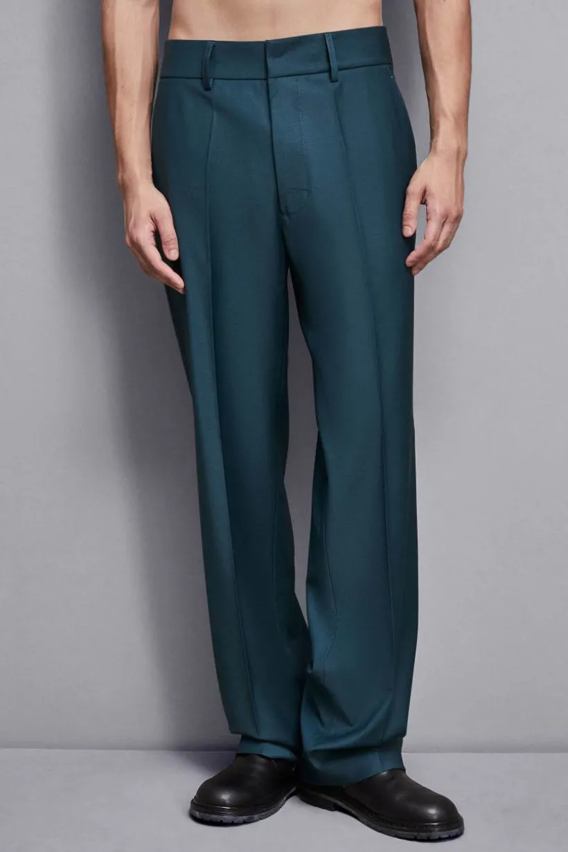 Pantaloni dritti in fresco lana
