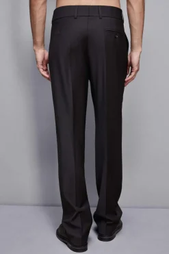 Pantaloni dritti in fresco lana
