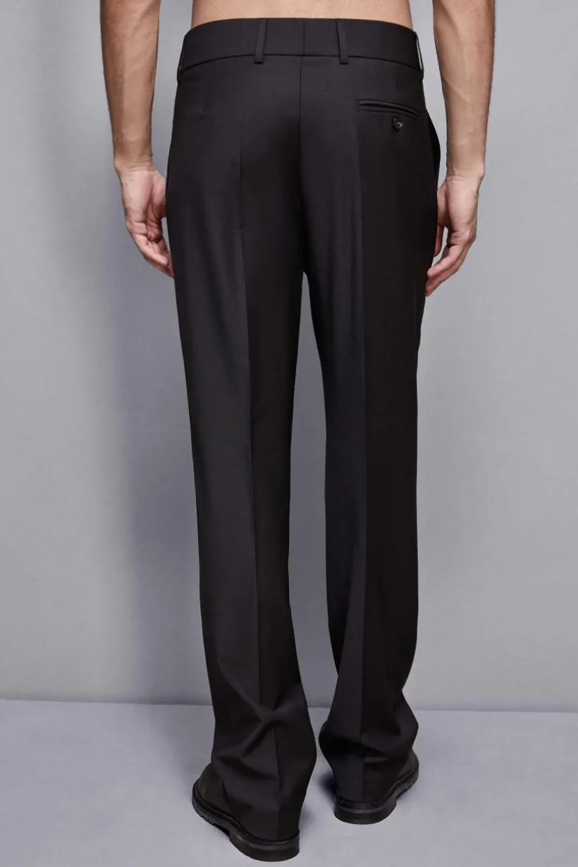 Pantaloni dritti in fresco lana