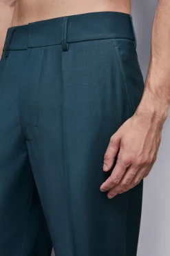 Pantaloni dritti in fresco lana