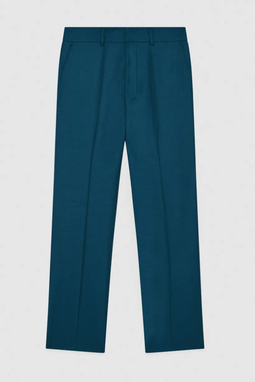 Pantaloni dritti in fresco lana
