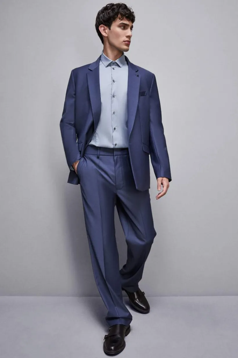 Pantaloni dritti in fresco lana